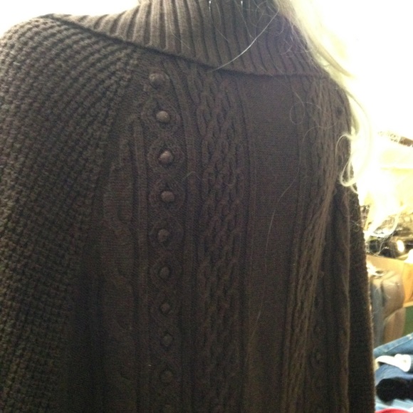Dialogue Brown Sweater Shawl Cape (OS) - Picture 5 of 8